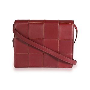 Bottega Veneta Bordeaux Leather Mini Cassette Crossbody Bag